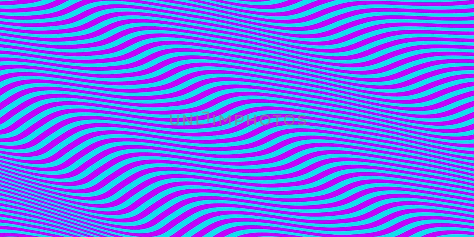 Aquamarine Violet Seamless Hypnotic Waves Background. Stylish Colorful Ripples Texture. Dynamic Modern Backdrop.