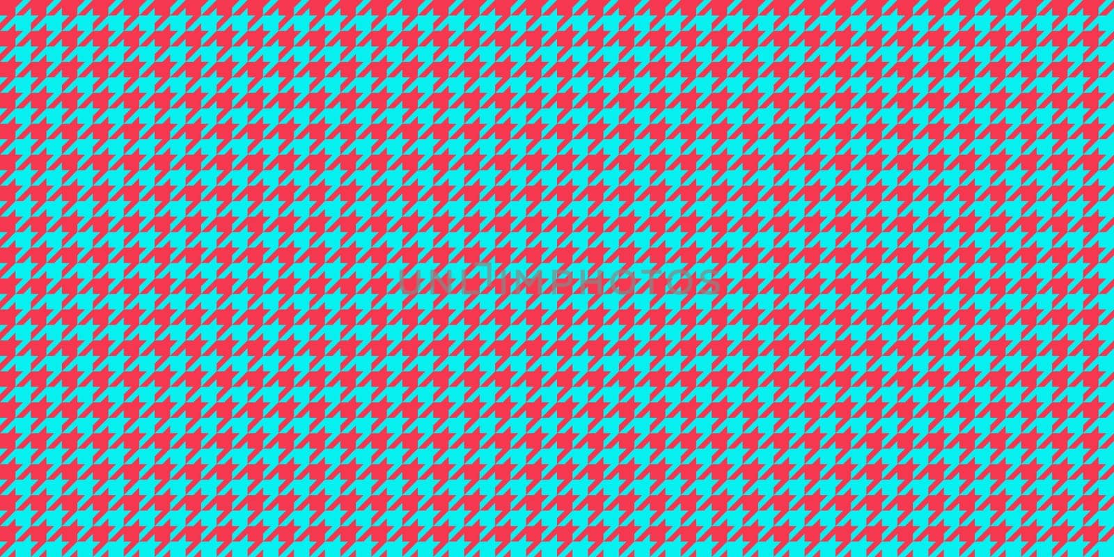 Red Blue Seamless Houndstooth Pattern Background. Traditional Arab Texture. Fabric Textile Material.