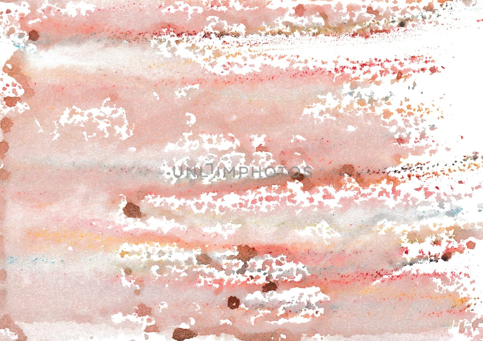 With wax chalk crayons handpaintet watercolor wash background from the primary colors red, blue and yellow