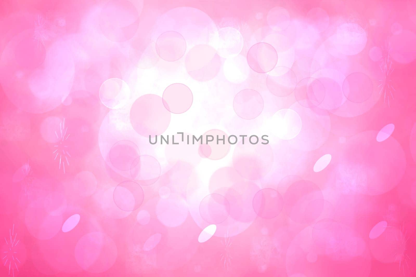 Abstract blurred vivid spring summer light delicate pastel pink white bokeh background texture with bright soft color circles and bokeh lights. Card concept. Beautiful backdrop illustration.