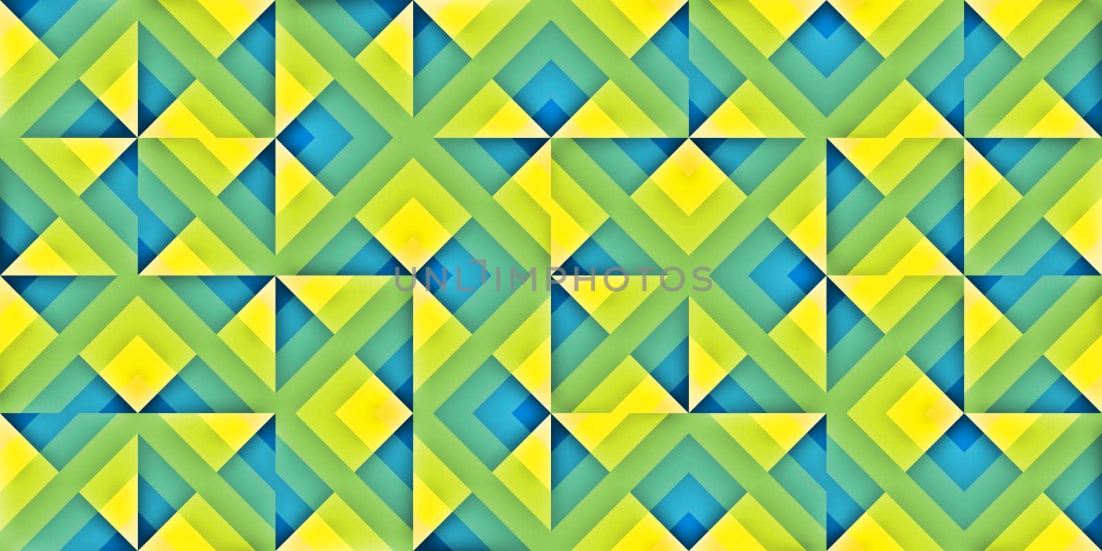 Blue Yellow Modern Random Filling Geometric Shapes Pattern Background Texture.