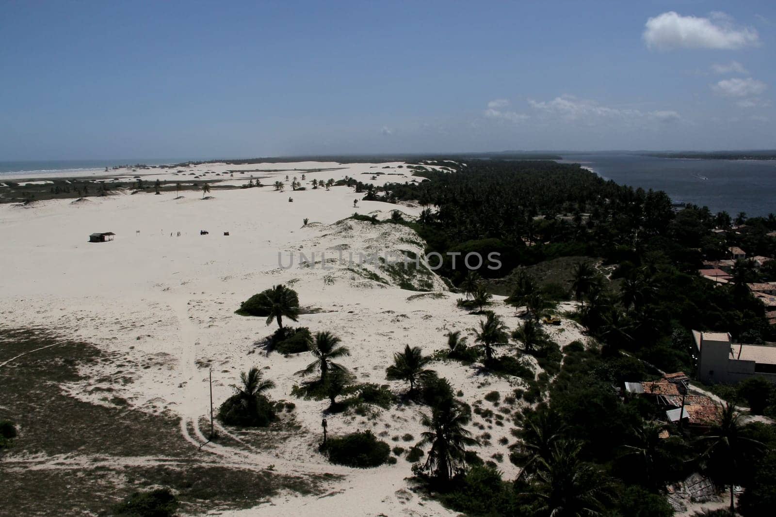 jandaira, bahia / brazil - december 24, 2013: aerial view of the sand dunes of Mangue-Seco, in the municipality of Jandaira.
