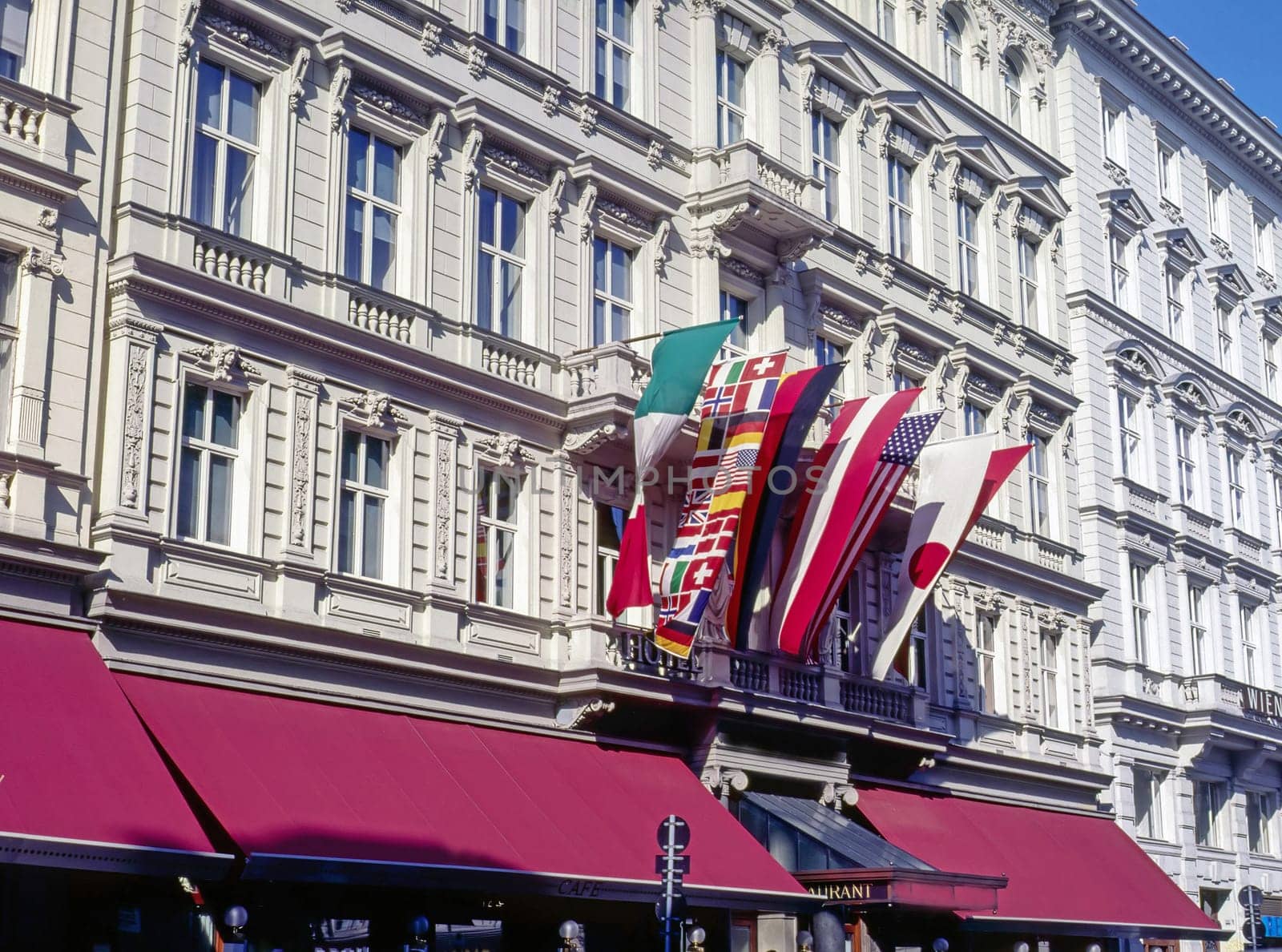 Entrance of Hotel Sacher in Vienna, Austria