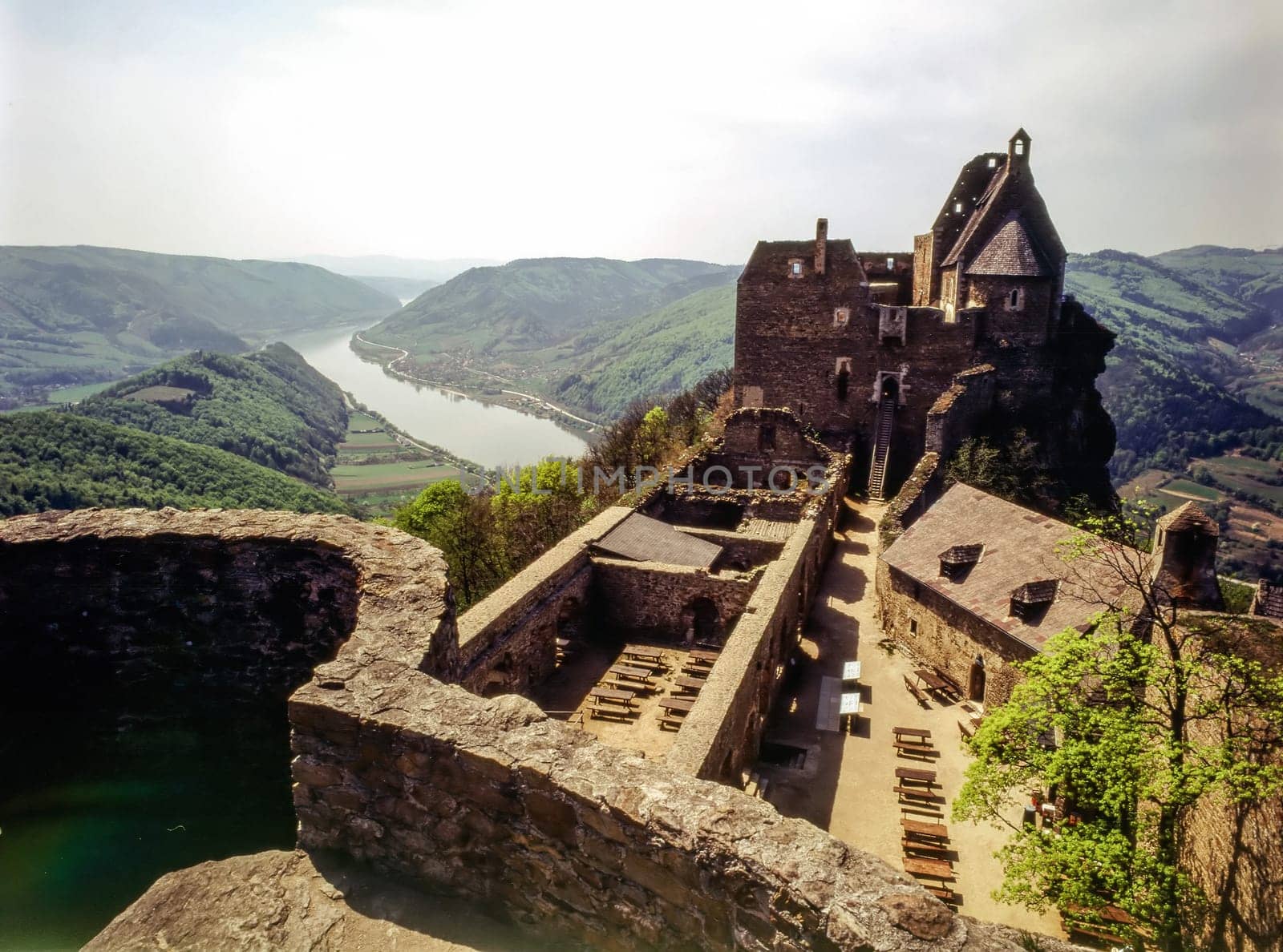 Castle Aggstein over  River Danube in Austria