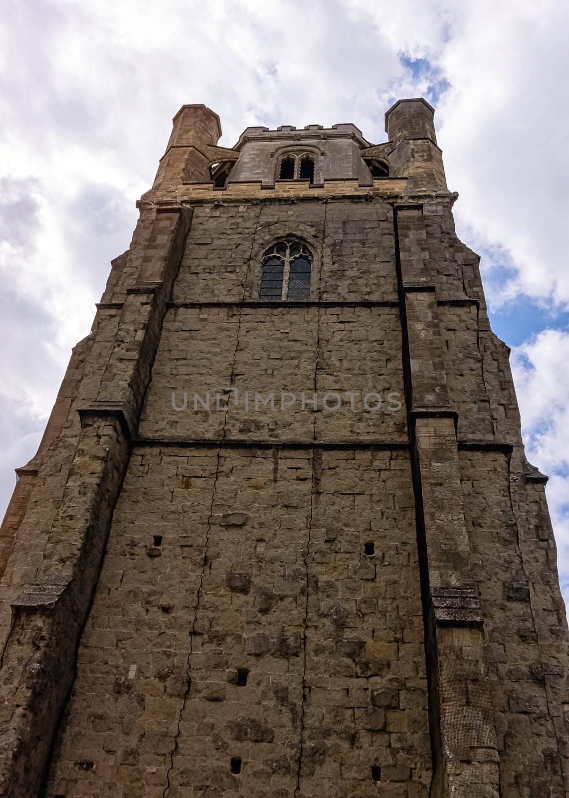 Chichester Cathedral (Cathedral Church of the Holy Trinity) free-standing medieval bell tower known as campanile in Chichester, West Sussex, United Kingdom on 14 July 2019
