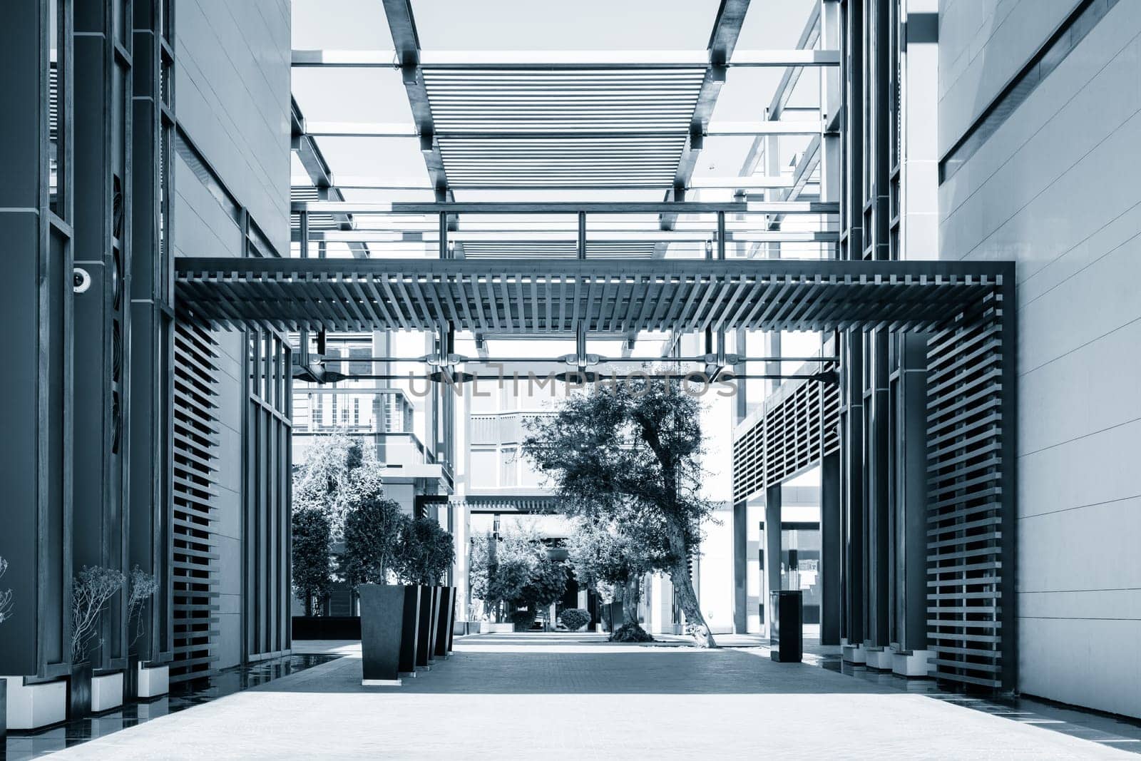 Modern architecture at Dubai City Walk - a popular shopping and restaurant district