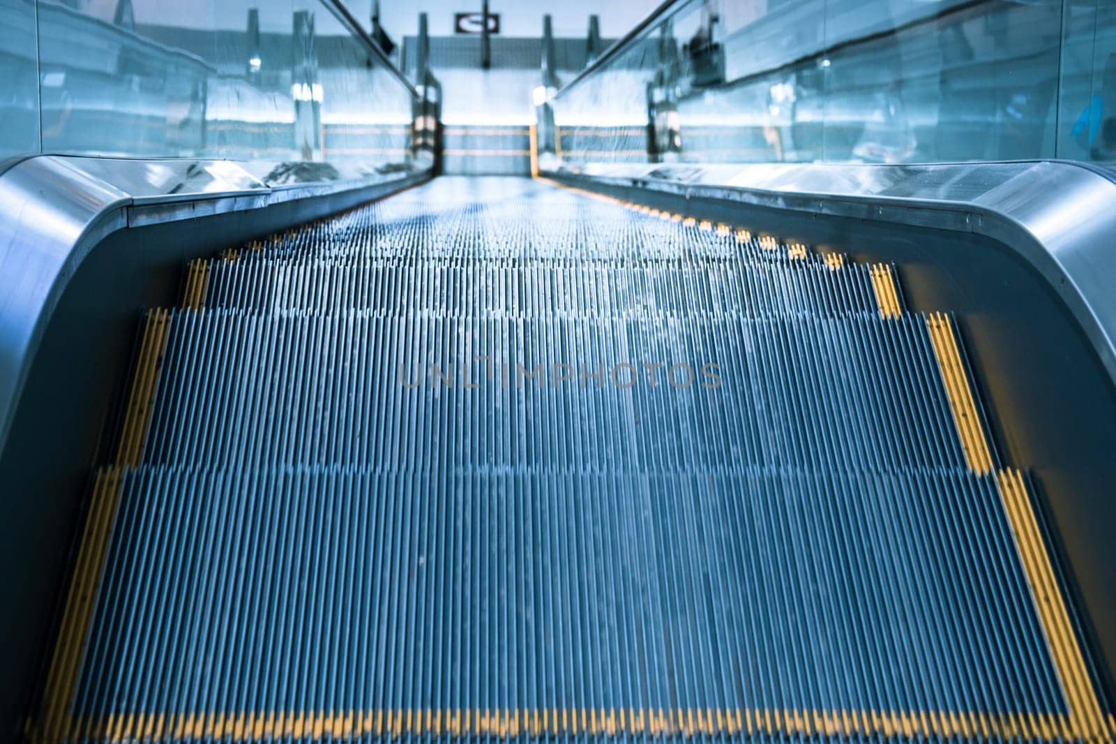 Escalator stairs in station color Filter