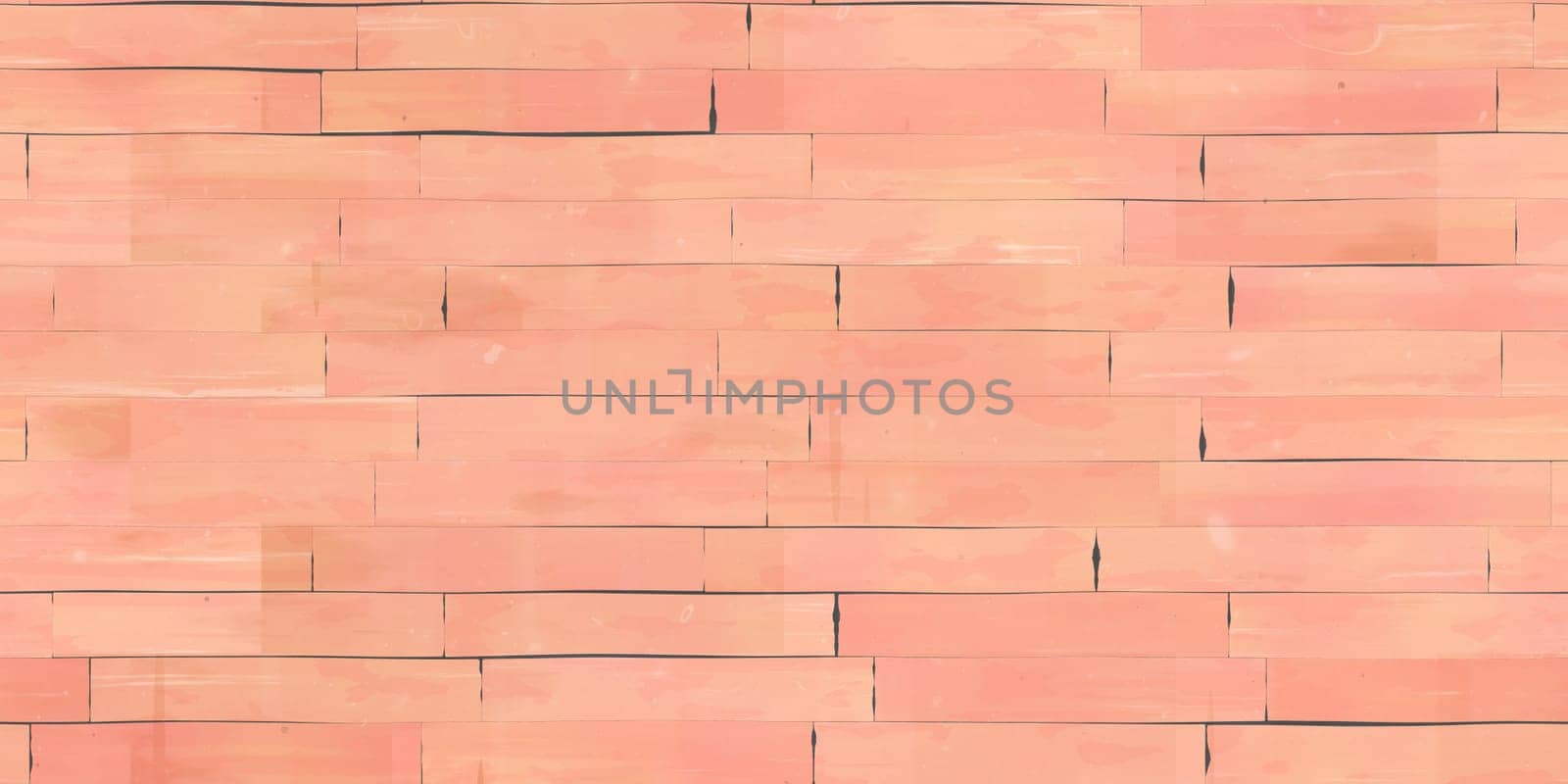 Seamless Peach Wooden Planks Wall Texture. Wood Pieces Panel Background. 3d Rendering. 3d illustration.