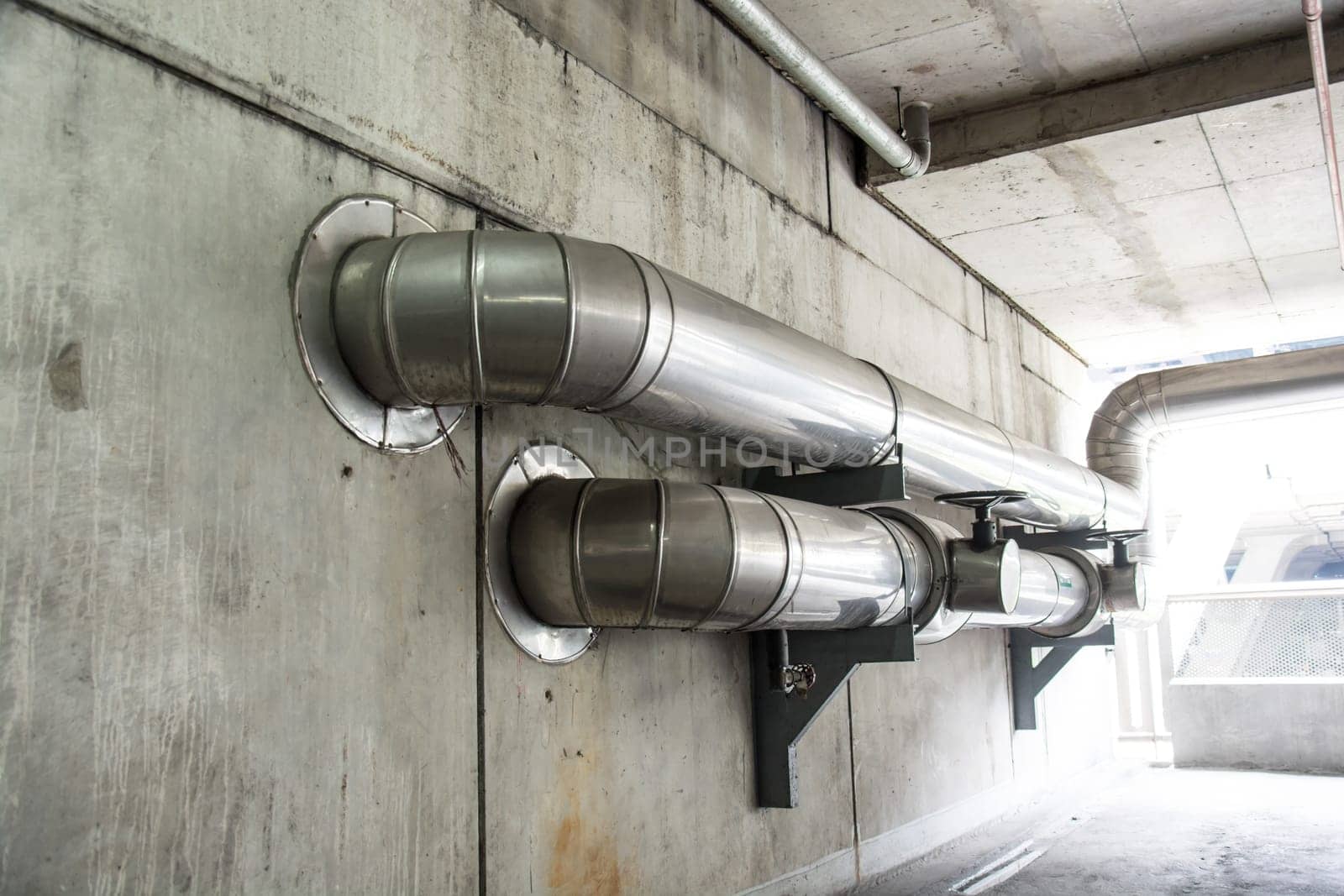 cables and piping as found inside of a thermal power