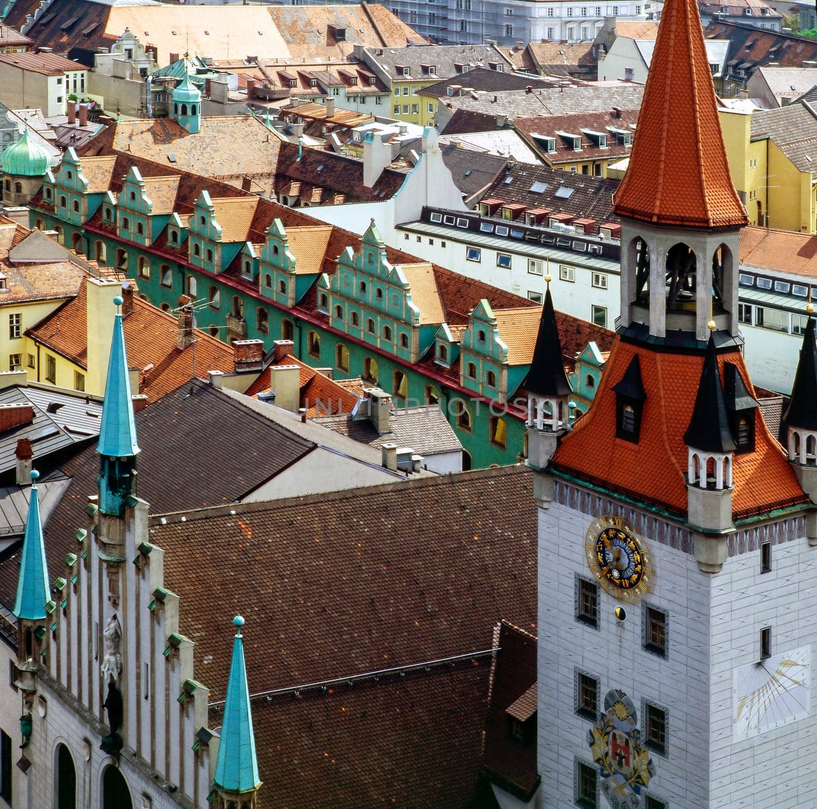 Roof of old Town Hall in Munich, Germany