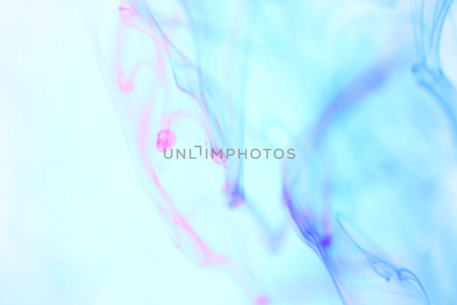 Soft Ambient Paint Stains in Water. Liquid Fantasy Abstract Art.