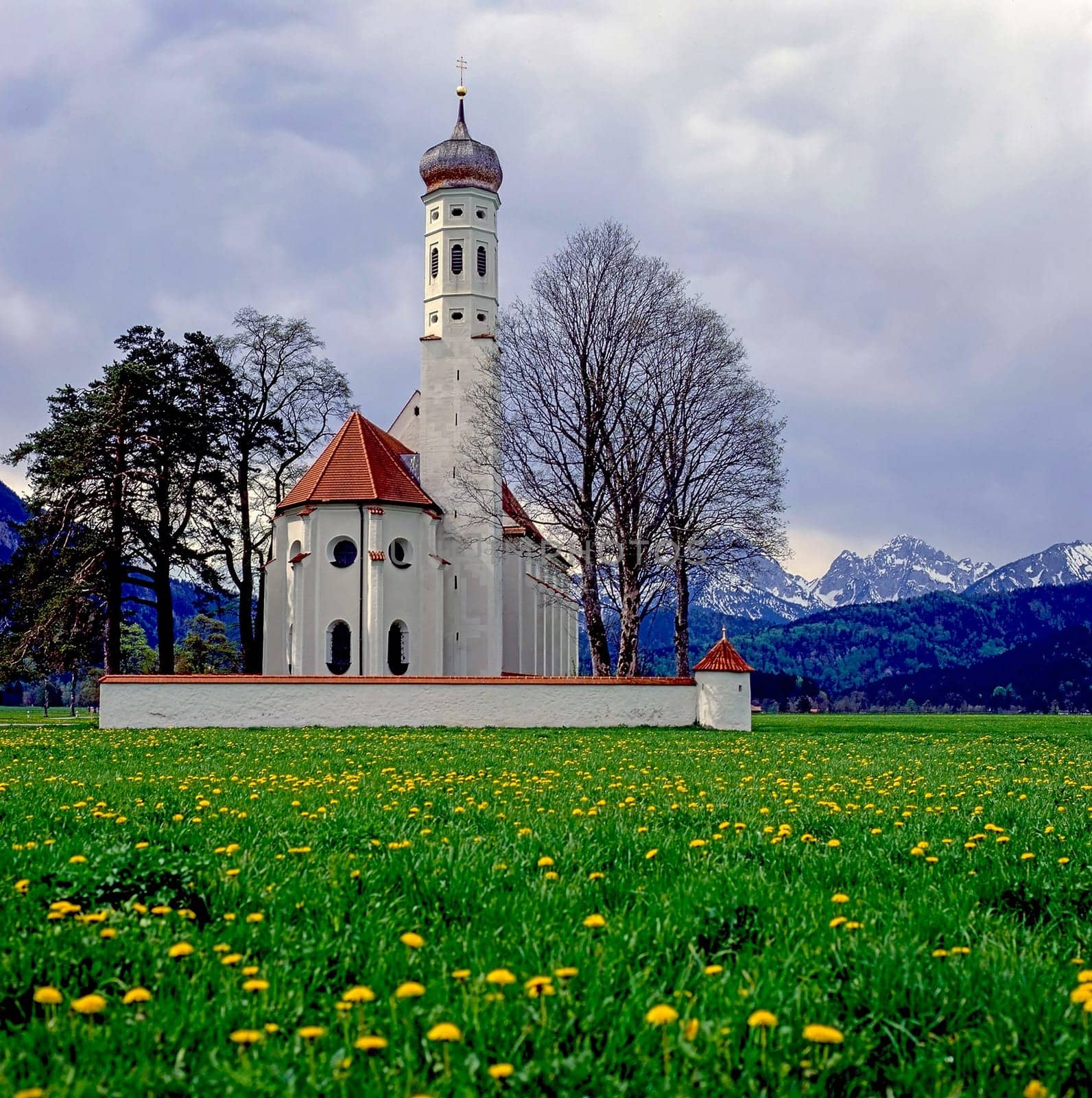 Church of St Koloman near Fuessen, Allgaeu region, Bavaria, Germany