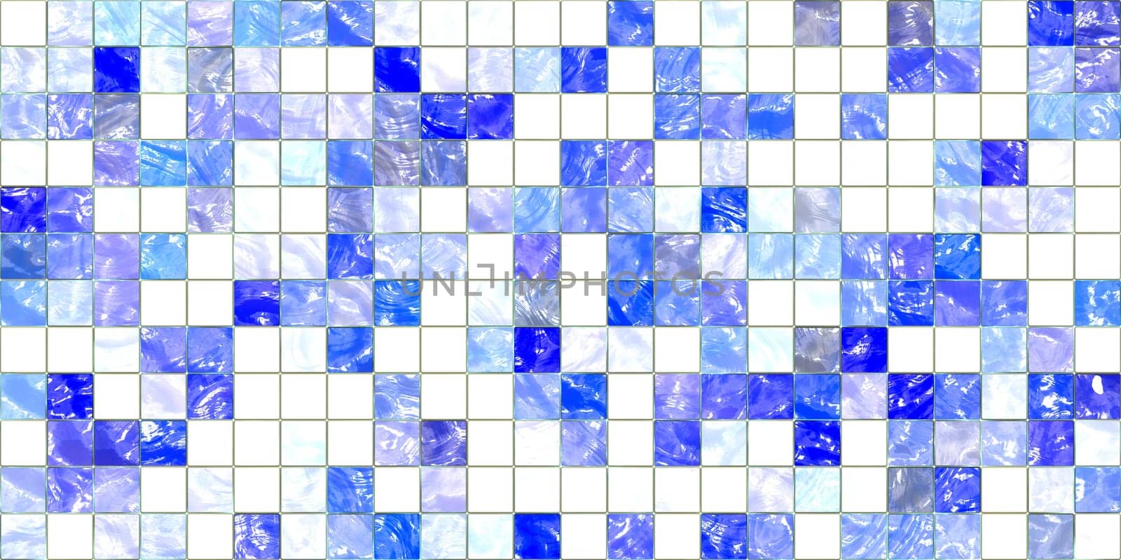 White Blue Modern Tiled Ceramic Mosaic Tiles Material Texture. Good for Interior Design