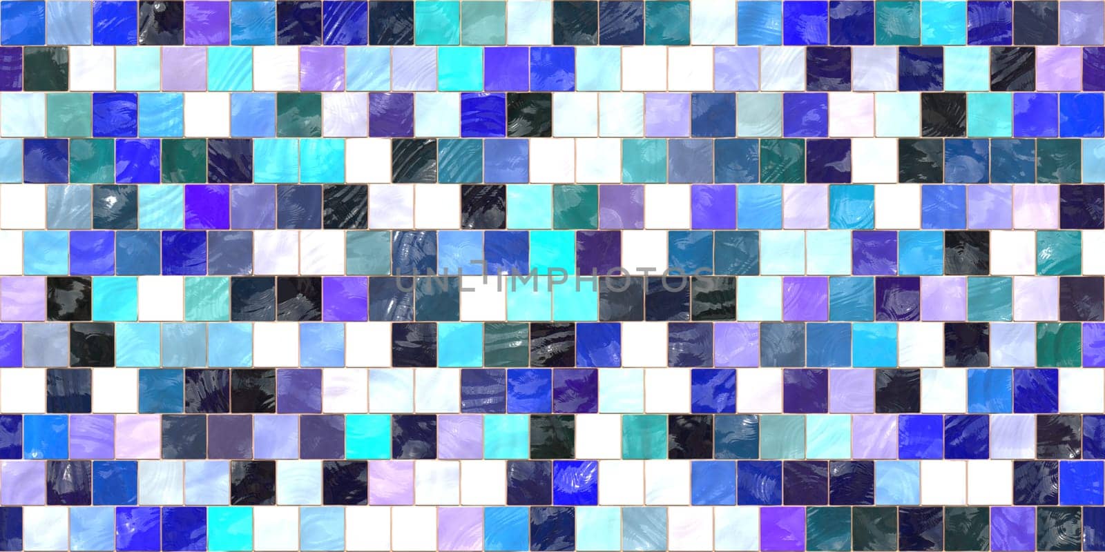 Blue Lilac White and Black Modern Tiled Ceramic Mosaic Tiles Material Texture. Good for Interior Design