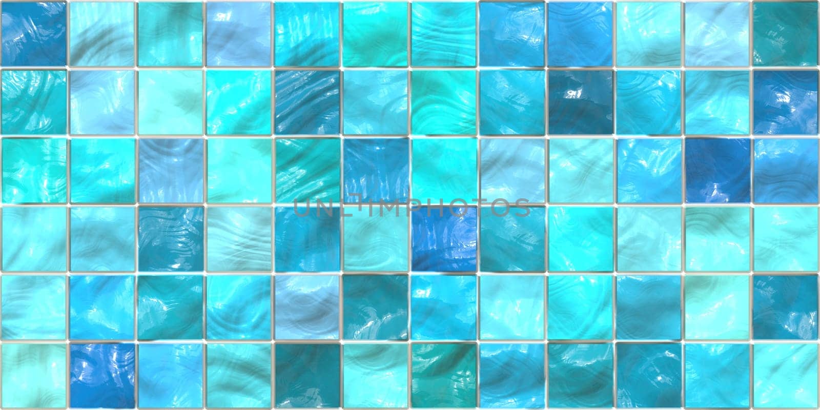 Aqua Sky Blue Modern Tiled Ceramic Mosaic Tiles Material Texture. Good for Interior Design