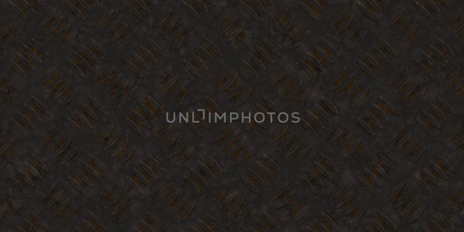 Seamless metallic diamond plate pattern surface. Dirty steel floor pattern texture.