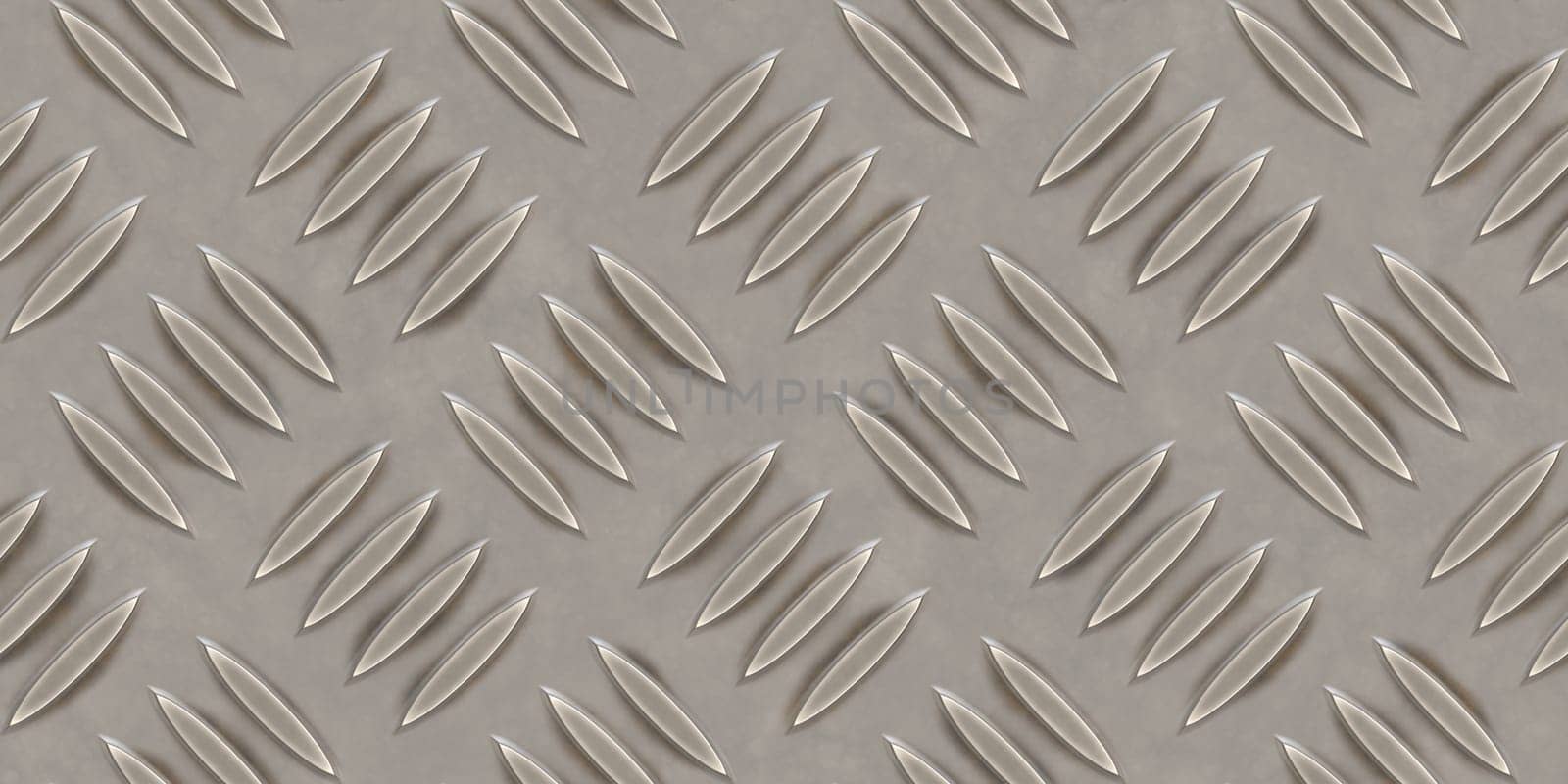 Seamless metallic diamond plate pattern surface. Dirty steel floor pattern texture.