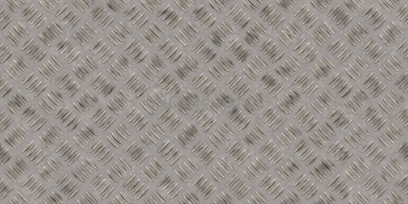 Seamless metallic diamond plate pattern surface. Dirty steel floor pattern texture.