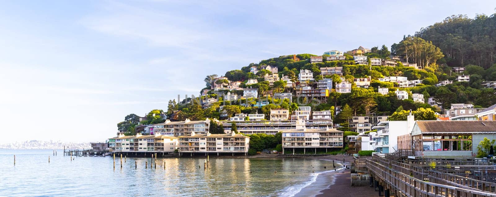 Beautiful cityscape of Sausalito Resort town for San Francisco people in North California USA West Coast of Pacific Ocean, San Francisco United States Landmark Travel Destination cityscape concept.