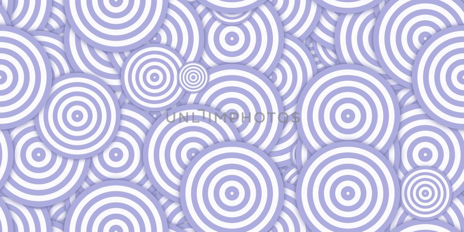 Purple Circles Сoncentric Polygons Backgrounds. Seamless Hypnotic Psychedelic Compositions.