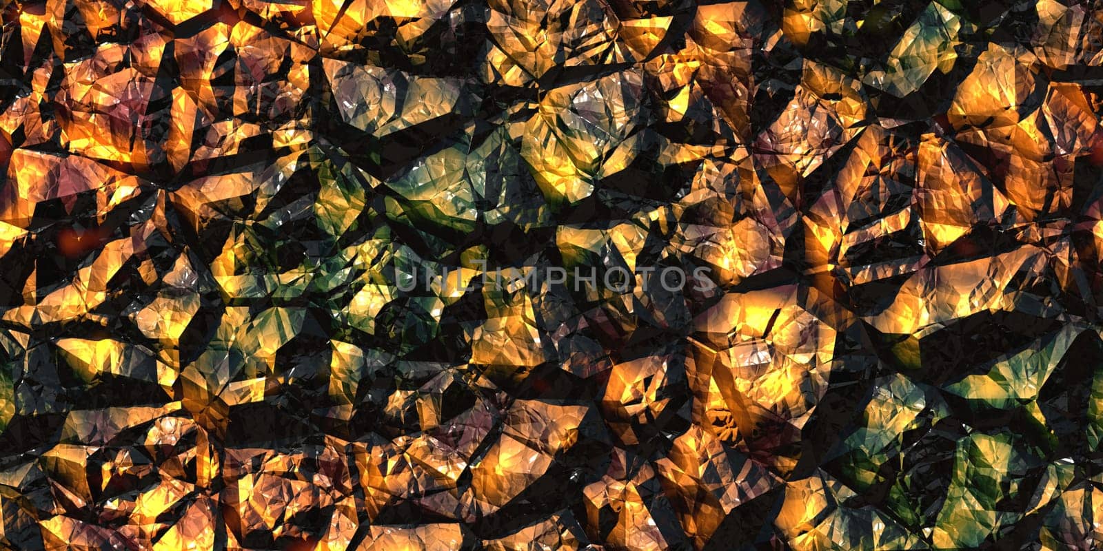 Yellow black shiny colors rock stone texture. Crystal gem wall background. Gemstone seamless pattern.