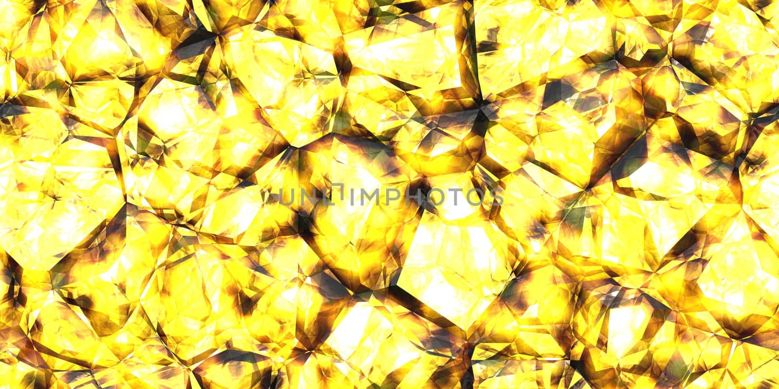 Yellow crystal gem wall background. Gemstone seamless pattern. Shiny colors rock stone texture.
