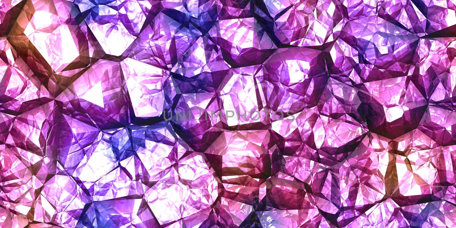 Purple shiny colors rock stone texture. Crystal gem wall background. Gemstone seamless pattern.