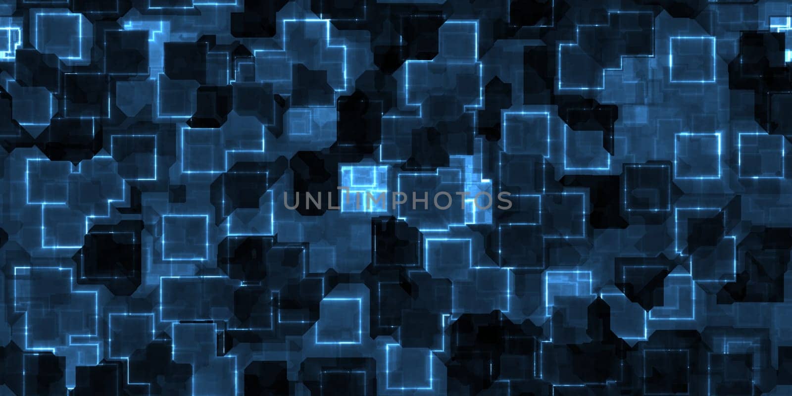 Dark blue cyberspace futuristic virtual background. Electrical digital lights pattern.