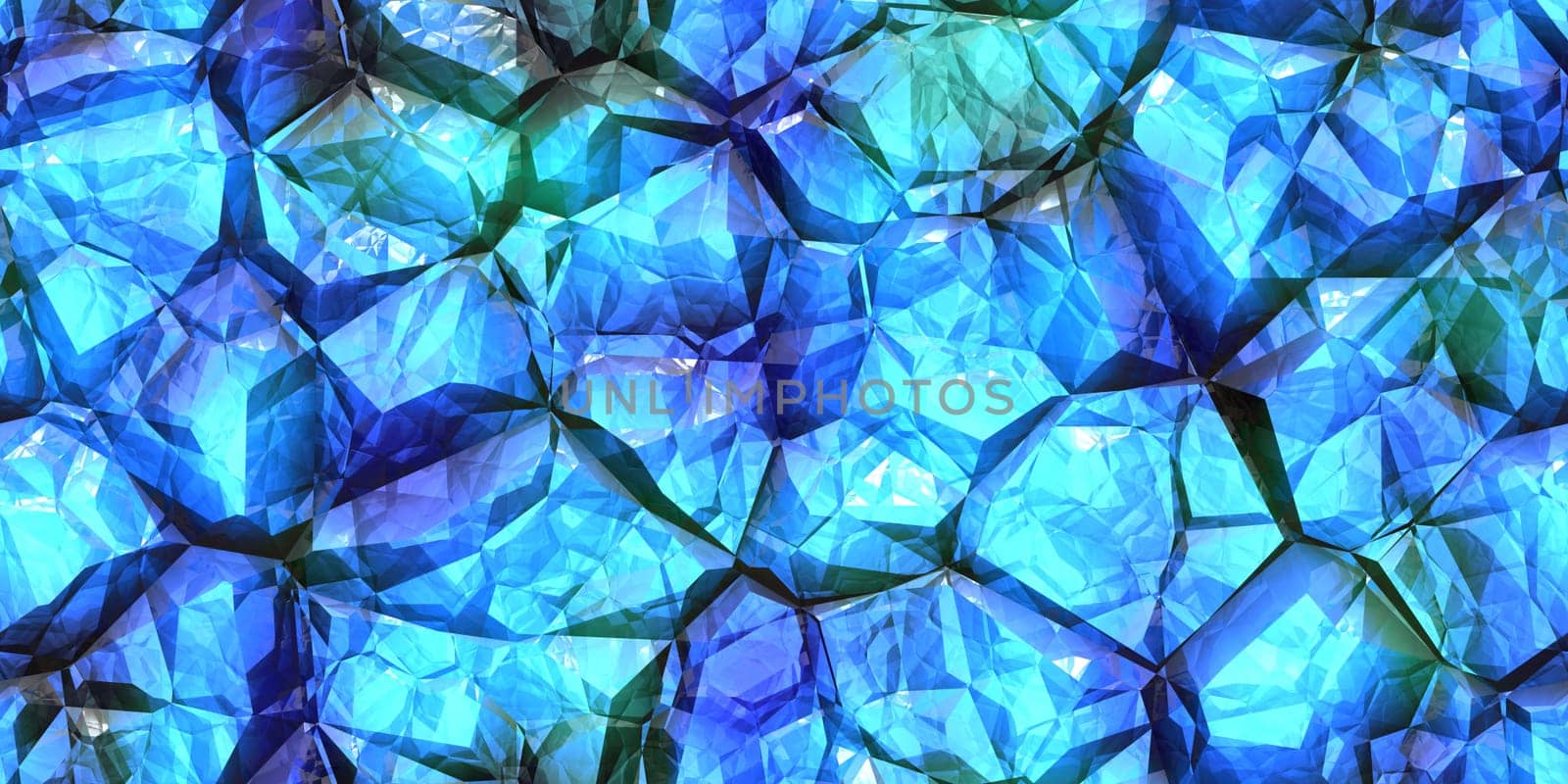Blue gemstone seamless pattern. Shiny colors rock stone texture. Crystal gem wall background.