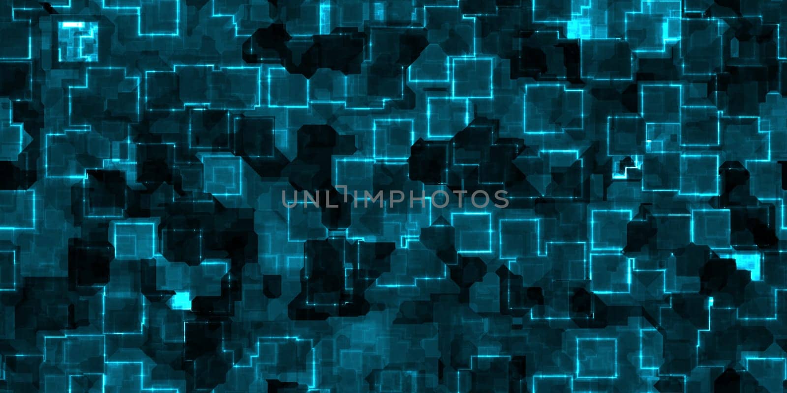 Blue cyberspace futuristic virtual background. Electrical digital lights pattern.