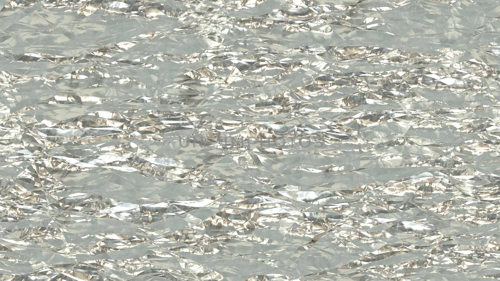 White shiny crumpled metallic foil seamless background texture surface.