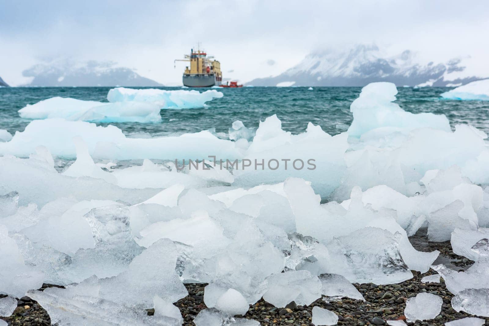 Beautiful landscape and scenery in Antarctica. Freezing