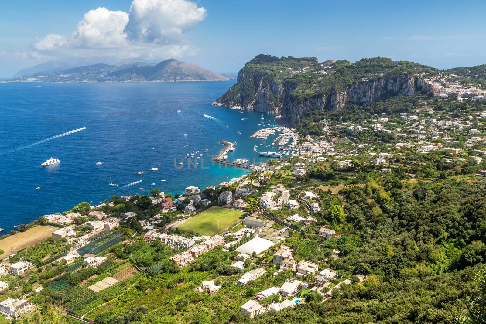 Capri island in a beautiful summer day in Italy