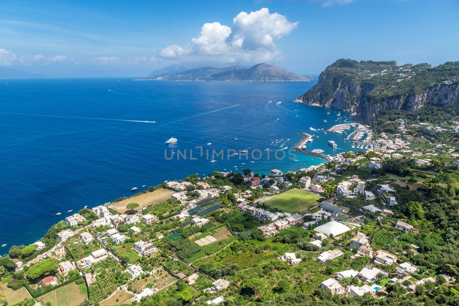 Capri island in a beautiful summer day in Italy