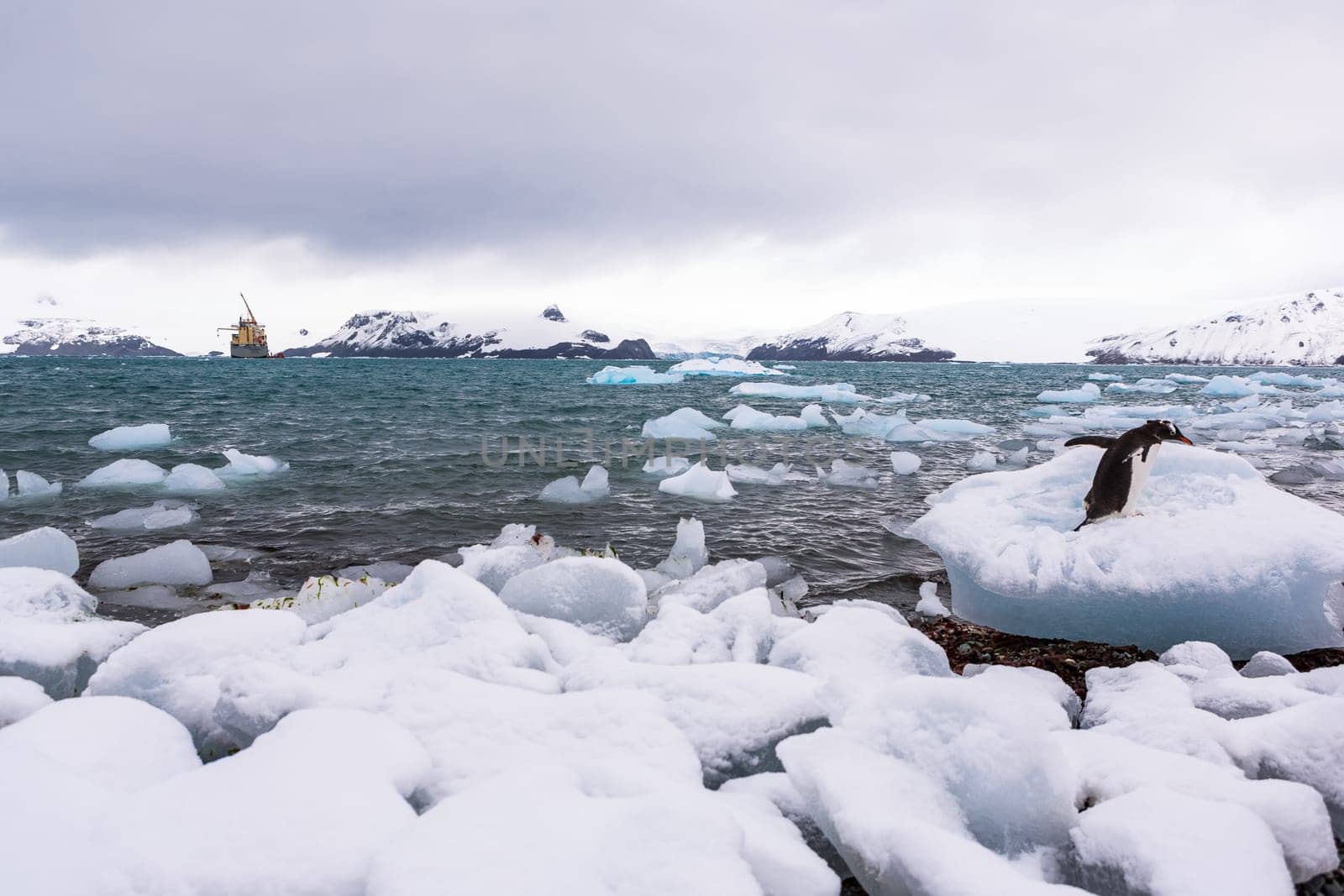 Beautiful landscape and scenery in Antarctica. Freezing