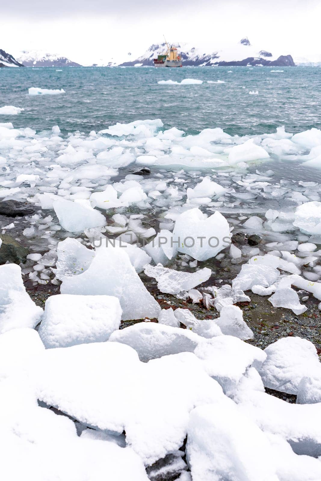 Beautiful landscape and scenery in Antarctica. Freezing