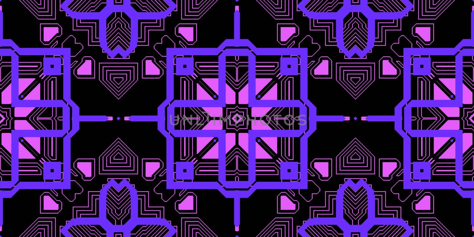 Purple Lilac Seamless Techno Lines Pattern. Futuristic Geometry Background. Laser Technical Design Texture.
