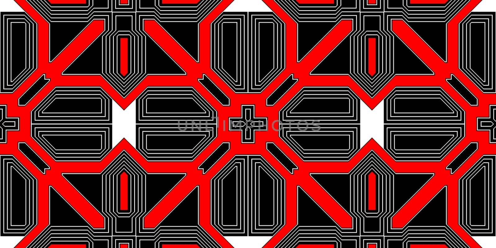 Red Black Seamless Techno Lines Pattern. Futuristic Geometry Background. Laser Technical Design Texture.