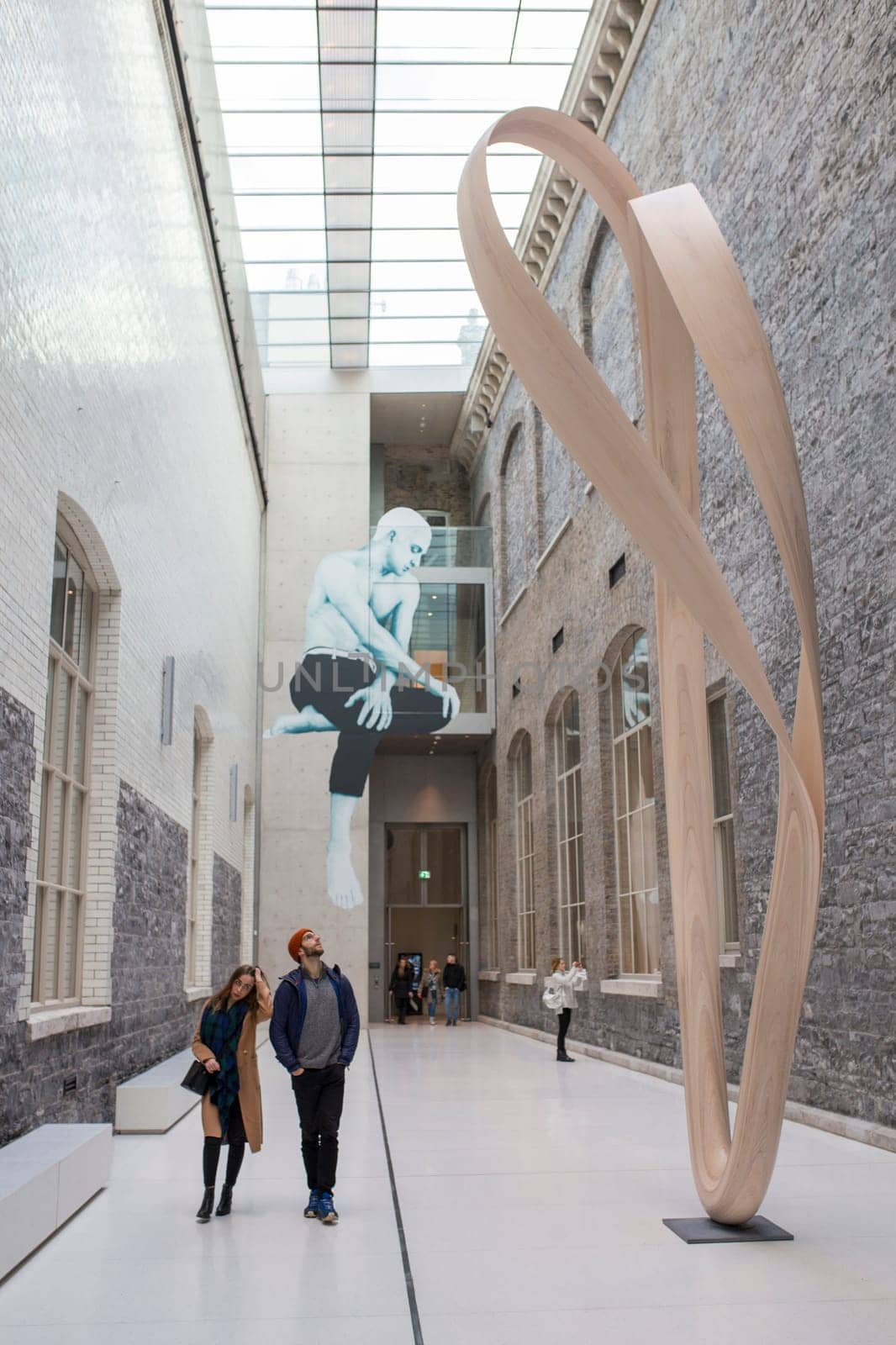 Dublin, Ireland - Feb 20th, 2020: National Gallery of Ireland new courtyard. Building Indoors