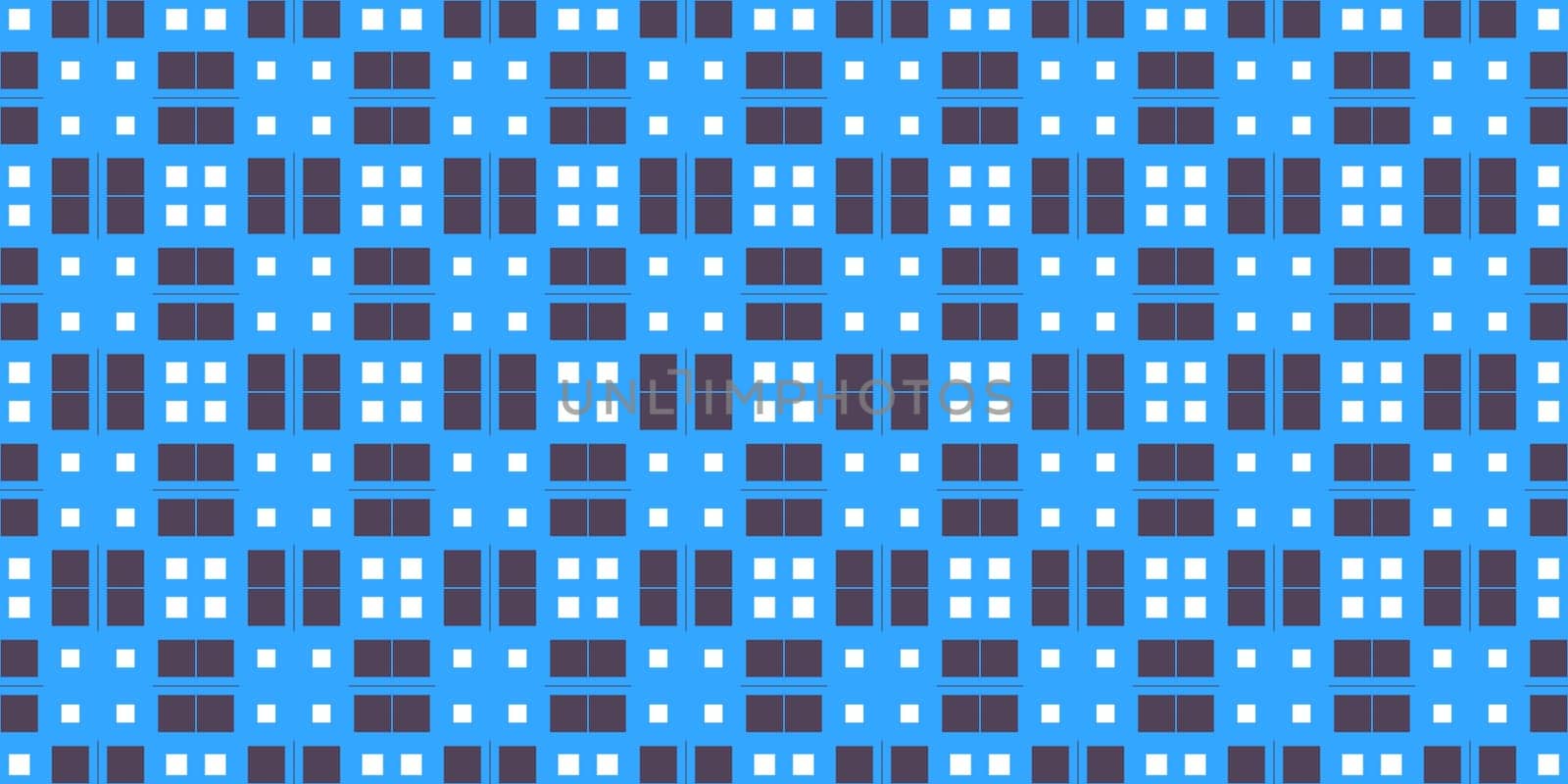 Blue Violet Cell Checks Background. Seamless Checkered Picnic Tablecloth Texture. Classic Plaid Geometric Checks.