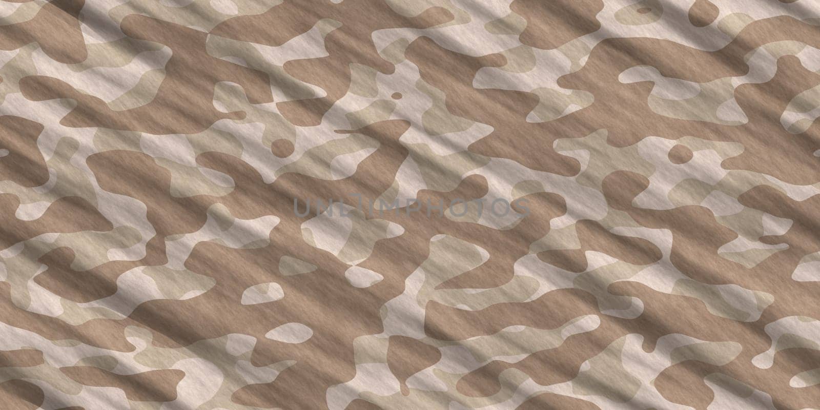 Desert Army Camouflage Background. Military Camo Clothing Texture. Seamless Combat Uniform.