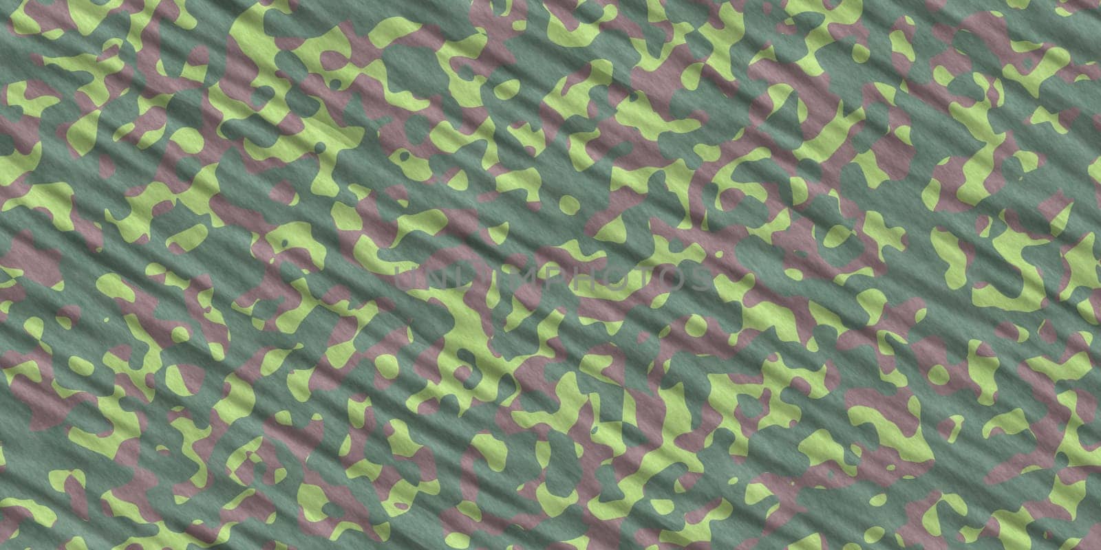 Lime Green Brown Army Camouflage Background. Military Uniform Clothing Texture. Seamless Combat Uniform.