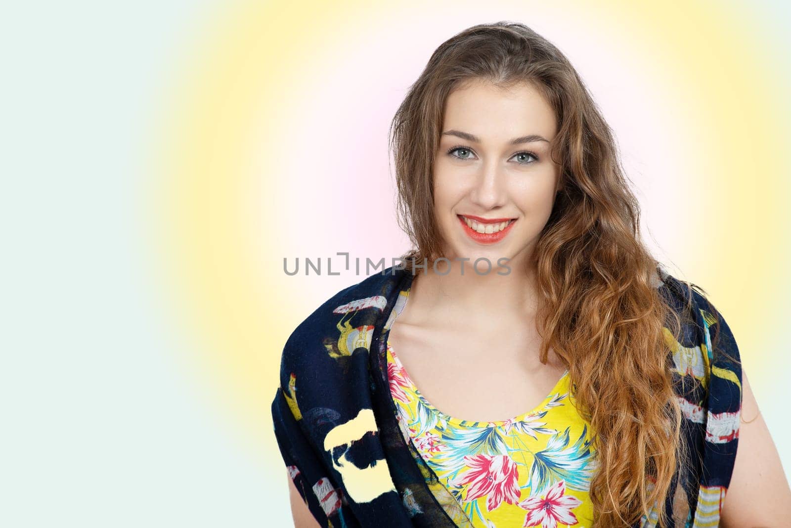 a young and pretty woman with long hair