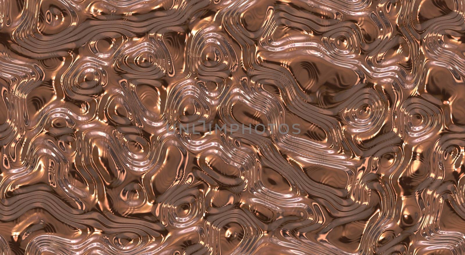 Reflect and ripple metallic seamless background textures. Shining Melt of fluid chrome surface. Rose Gold