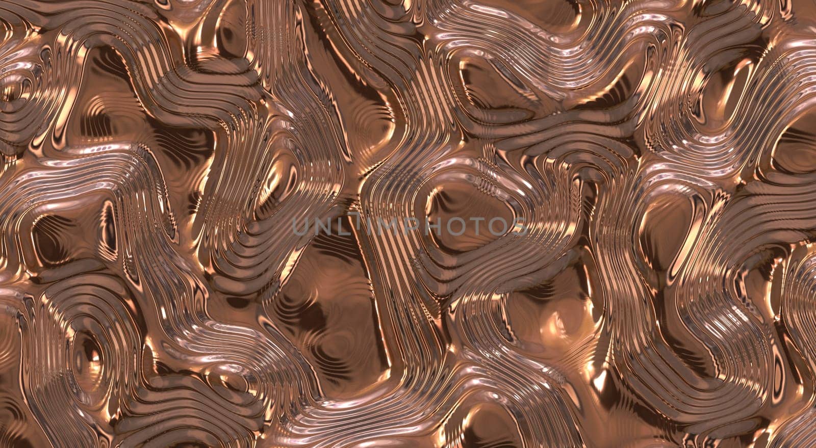 Reflect and ripple metallic seamless background textures. Shining Melt of fluid chrome surface. Gold