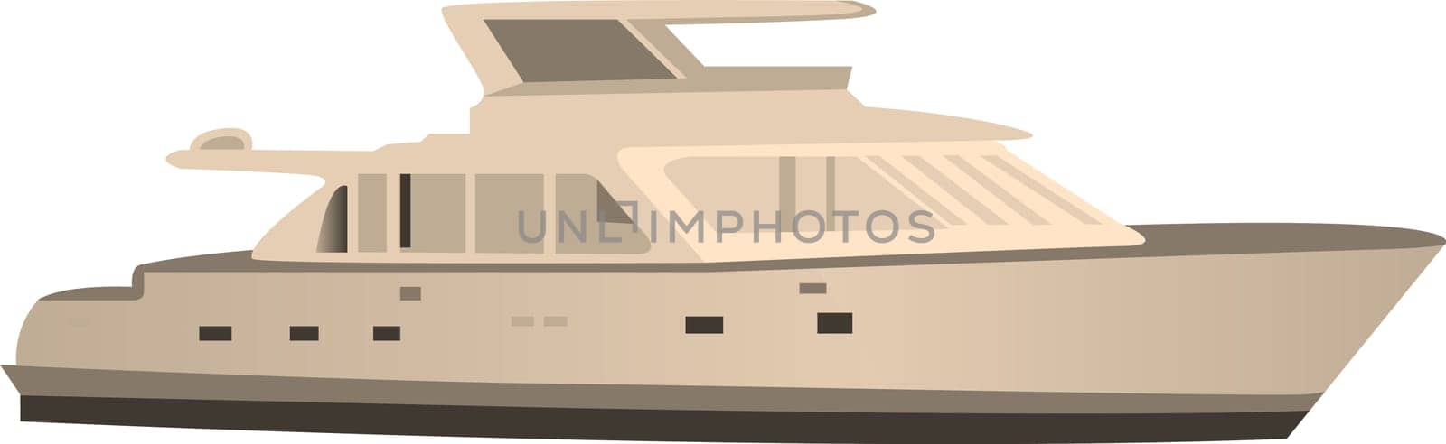 Boat sailing in a sea vector illustration on a white background