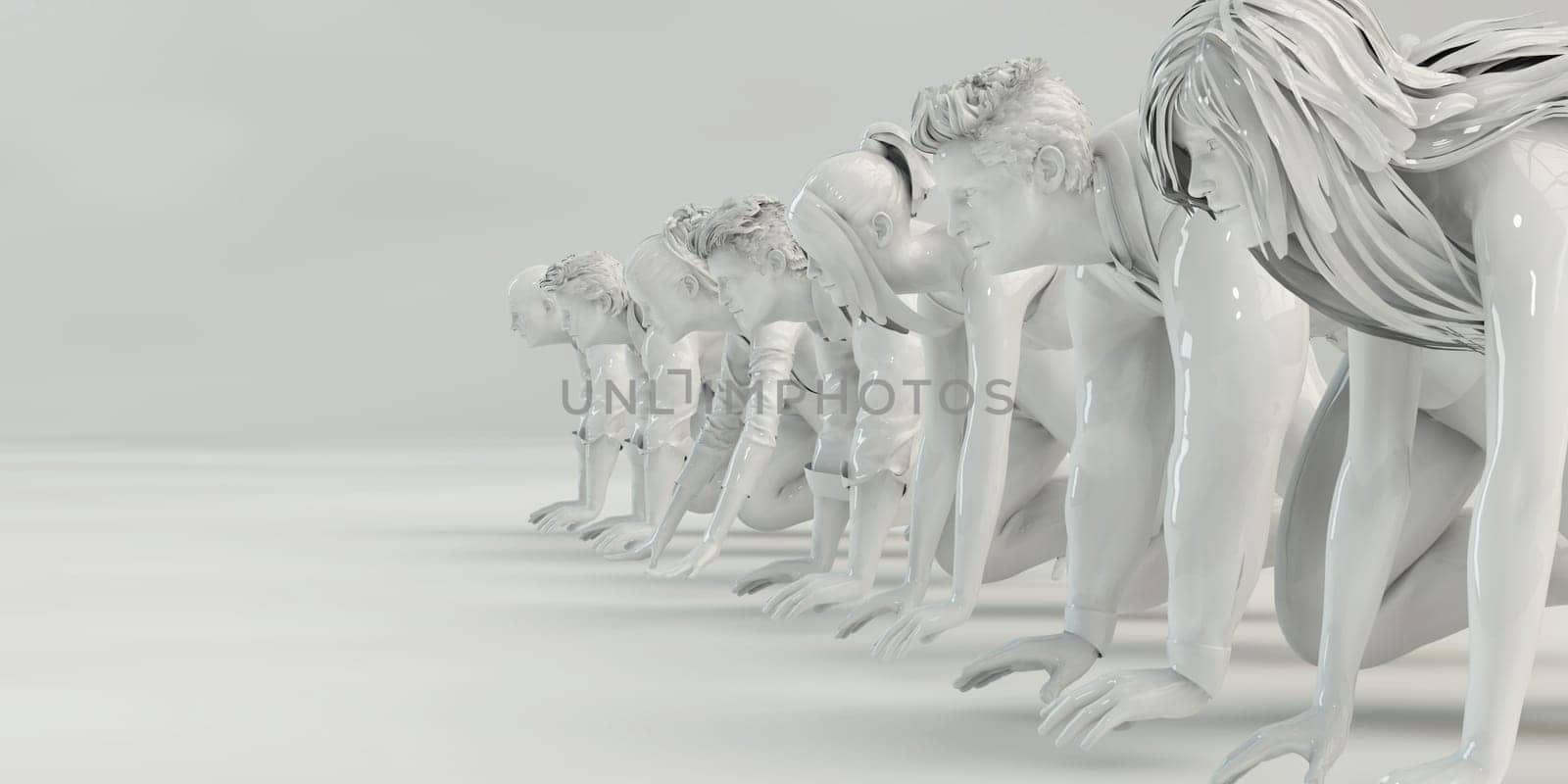 Business Success Concept with Running Men Art