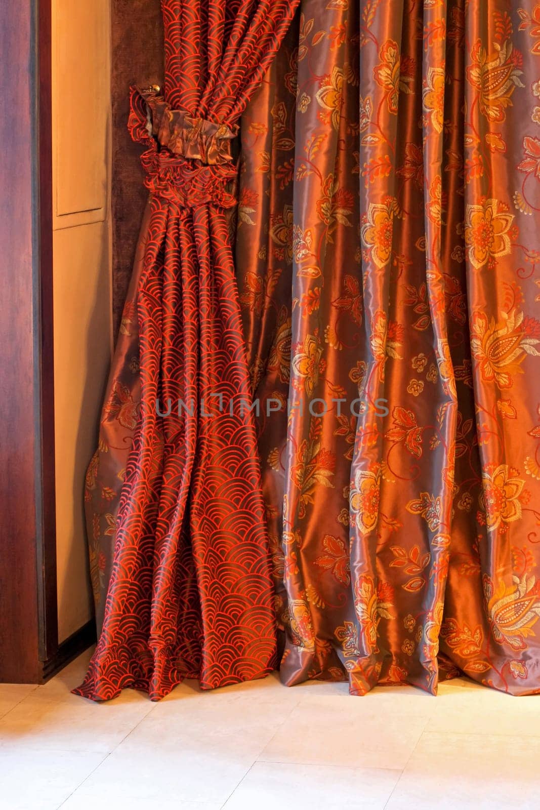 Detail of curtains made from finest velvet
