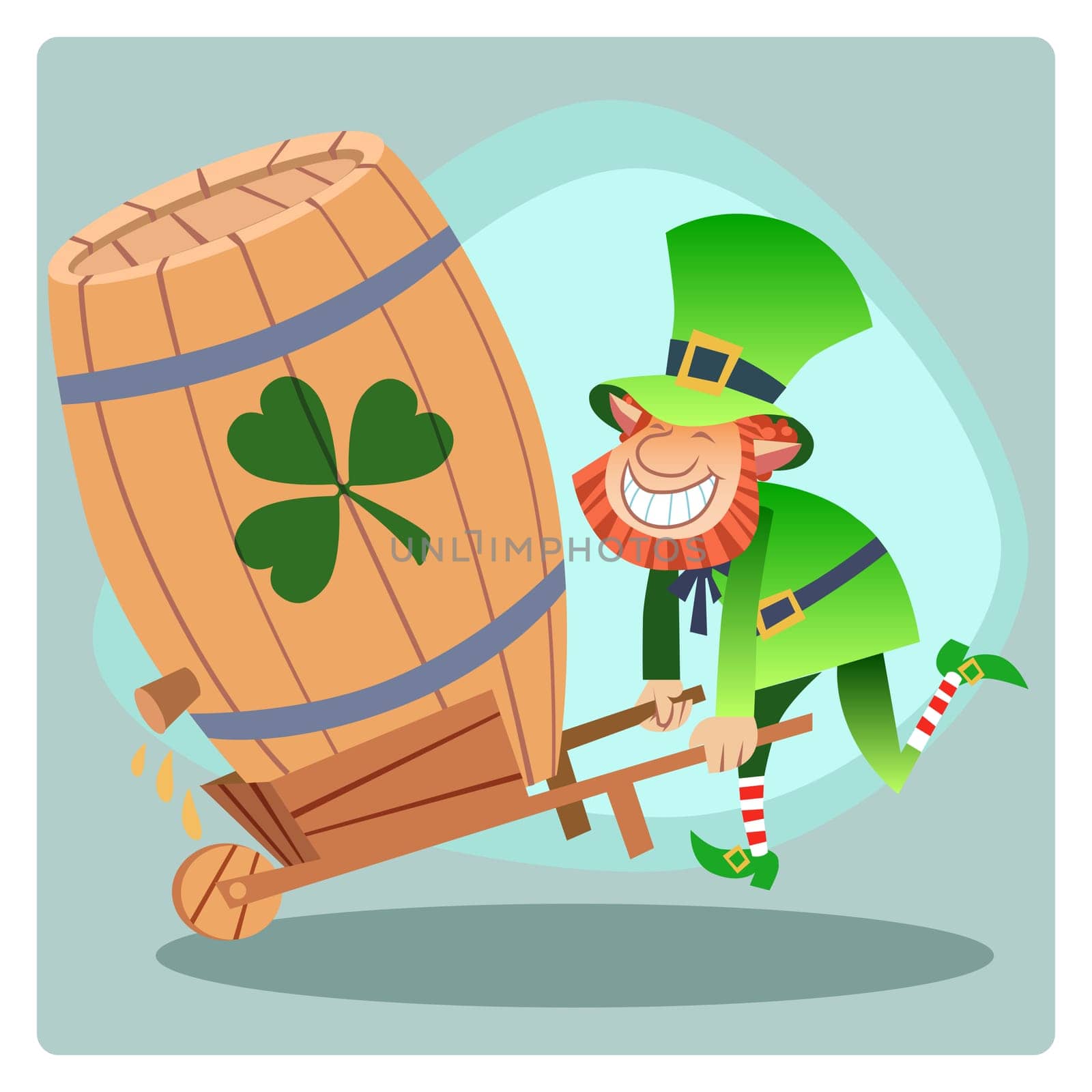 Day Patrick green leprechaun lucky keg beer fun holiday feast Shamrock