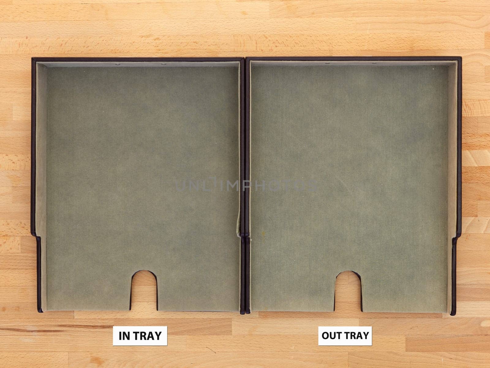 A close up shot of an office work tray